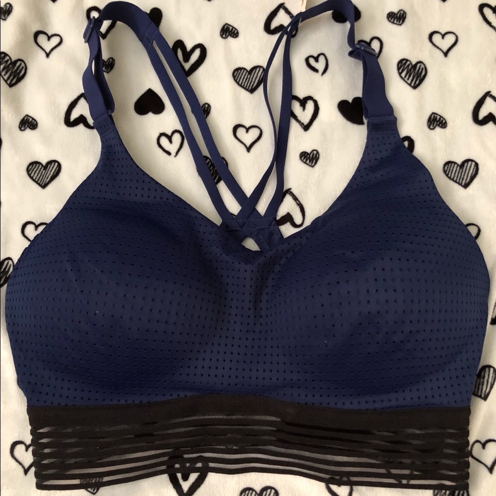 NWT Victoria secret sports bra dark blue size 32DD